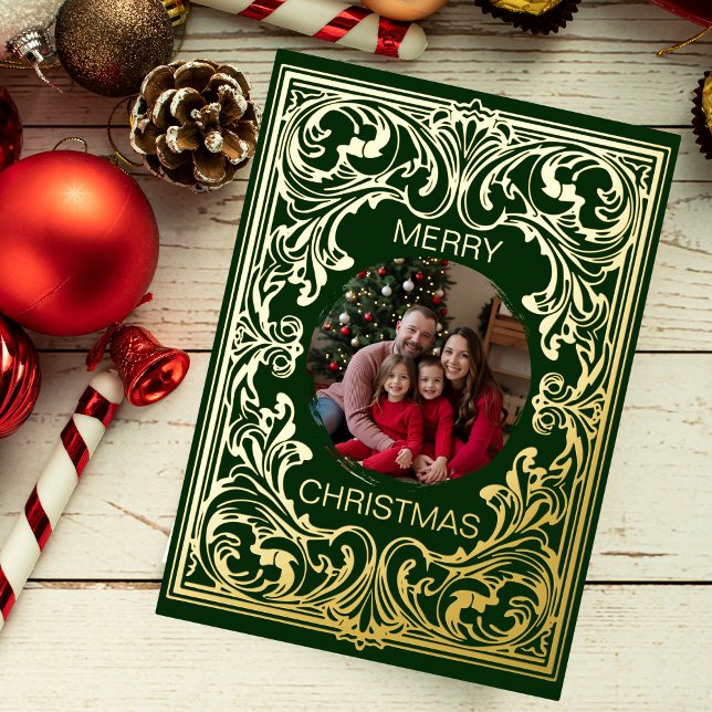 Merry Christmas Card Template Ornate Editable (Creator Uploaded)