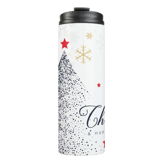 Merry Christmas Card Thermal Tumbler (Front)