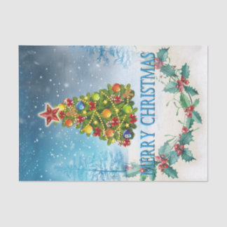 Merry Christmas card Tissue Paper