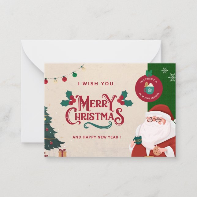 Merry Christmas Card ( wishing card ). (Front)