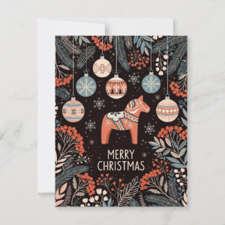 Merry Christmas Card With Ornaments