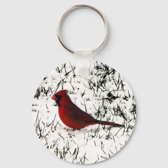 Merry Christmas Cardinal Key Ring (Front)