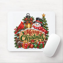 Merry Christmas Cardinal Snowman Lantern Holiday