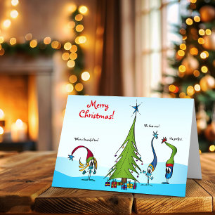 Merry Christmas Cartoon Character Greeting Cards
