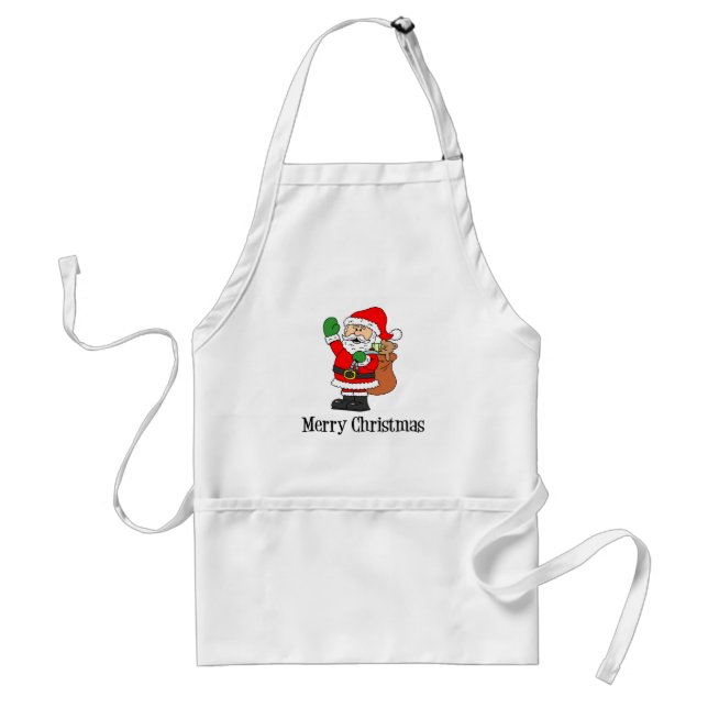 Merry Christmas Cartoon Santa Standard Apron (Front)
