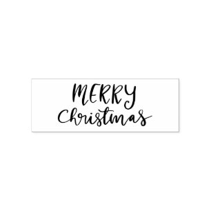 Merry Christmas Casual Handwritten Script Self-inking Stamp