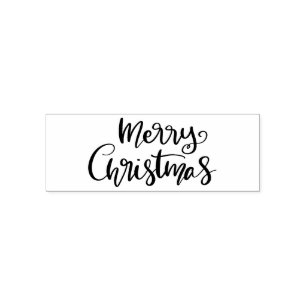 Merry Christmas Casual Handwritten Script Self-inking Stamp