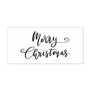 Merry Christmas Casual Handwritten Script Self-inking Stamp