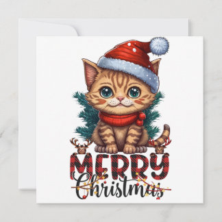 Merry Christmas Cat 2025 Holiday Card