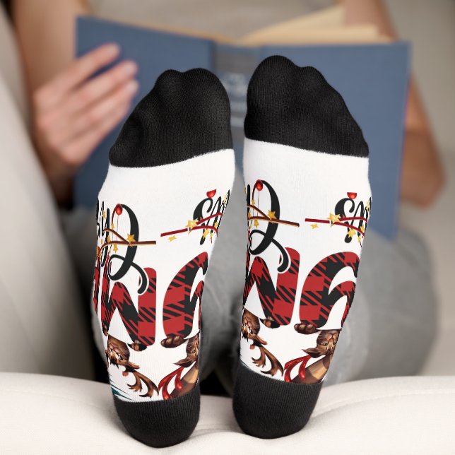 Merry Christmas Cat 2025 Socks (Bottom)