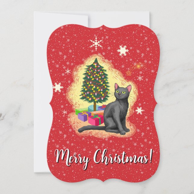 Merry Christmas Cat Card (Front)
