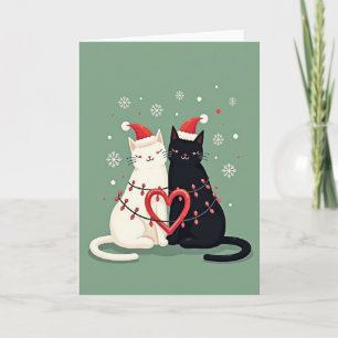 Merry Christmas Cat Couple Card