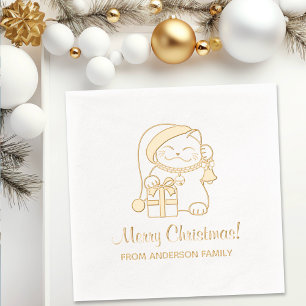 Merry Christmas Cat from Family Foil Napkins