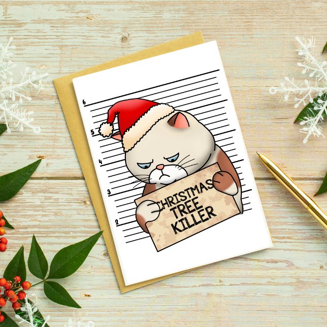 Merry Christmas Cat Funny Quotes For Friends  Holiday Postcard (Merry Christmas Cat Funny Quotes For Friends Holiday Postcard)