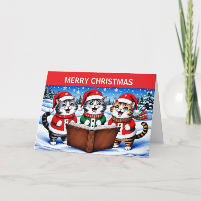 Merry Christmas Cat Holiday Card (Front)