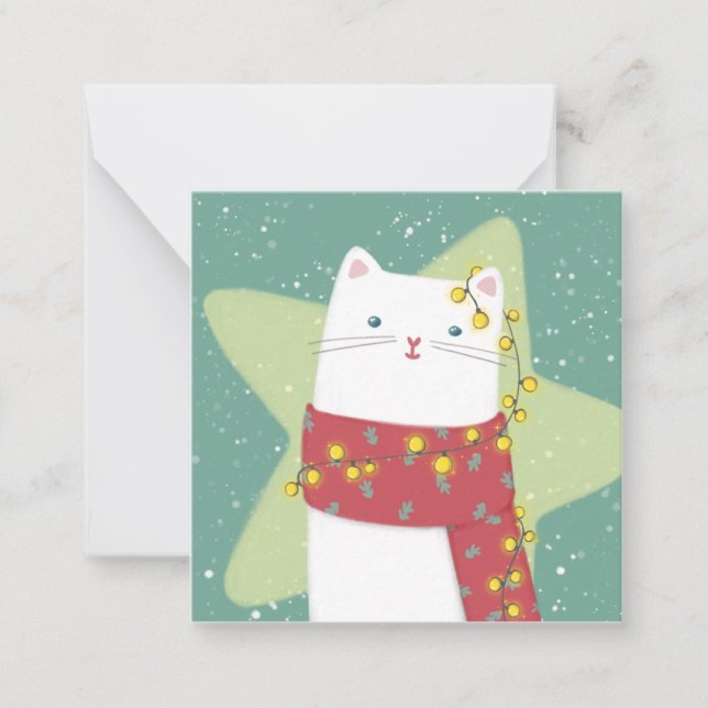Merry Christmas: Cat Illustration Card (Front)