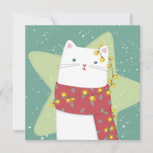 Merry Christmas: Cat Illustration Holiday Card