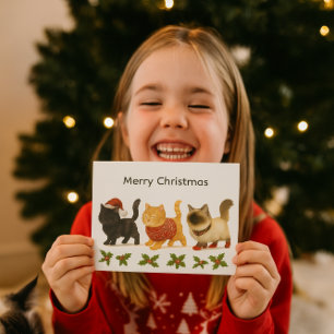 Merry Christmas Cat Lover / Cute Cats Holiday Postcard