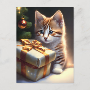 Merry Christmas cat Postcard