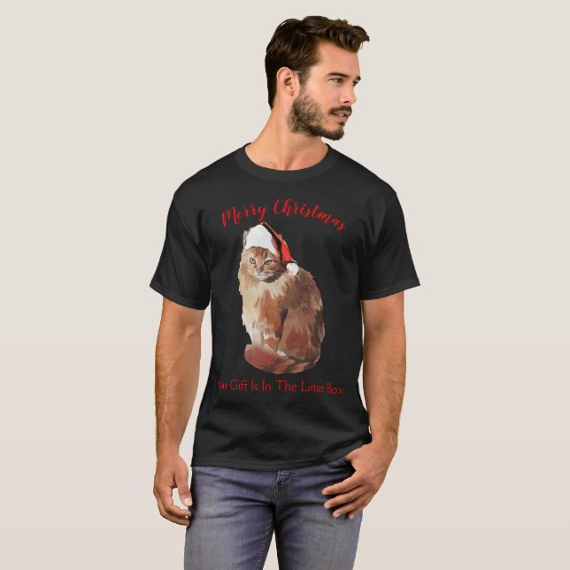 Merry Christmas Cat T-Shirt (Front Full)