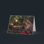 Merry Christmas Cat Tree Card - BLANK INSIDE<br><div class="desc">An adorable cat to spice up your Christmas.</div>