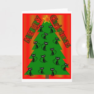 merry christmas CAT TREE Christmas Card