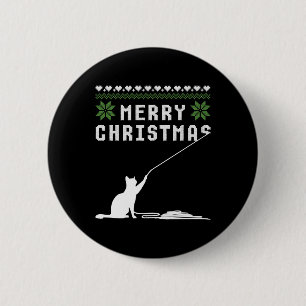 Merry Christmas Cat Ugly Sweater 6 Cm Round Badge