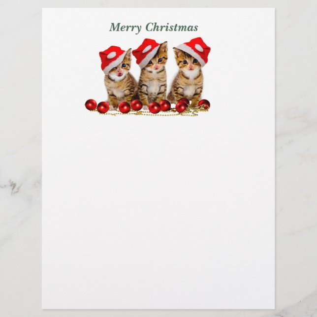 Merry Christmas Cats Custom Letterhead (Front)