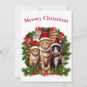 Merry Christmas cats Holiday Card