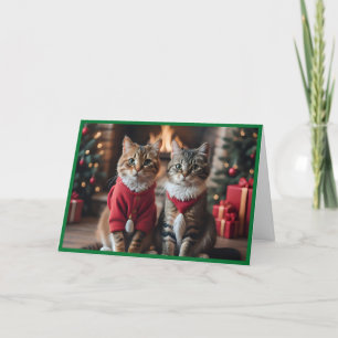 Merry Christmas Cats Holiday Card