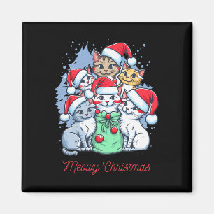 Merry Christmas . Cats Meawy Christmas  Magnet