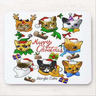 Merry Christmas Cats Mouse Pad