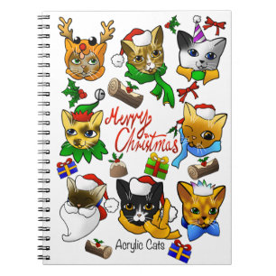 Merry Christmas Cats Notebook