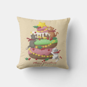 Merry Christmas: Cats & Sweets Illustration Cushion