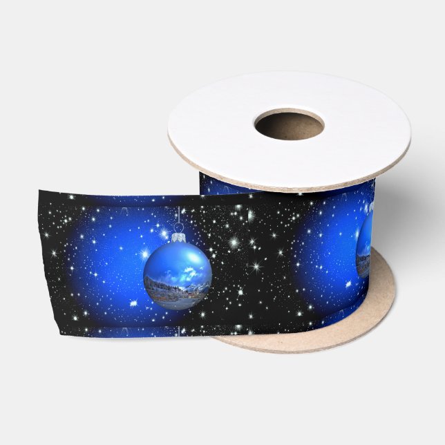 Merry Christmas celestial Thunder_Cove Satin Ribbon (Spool)
