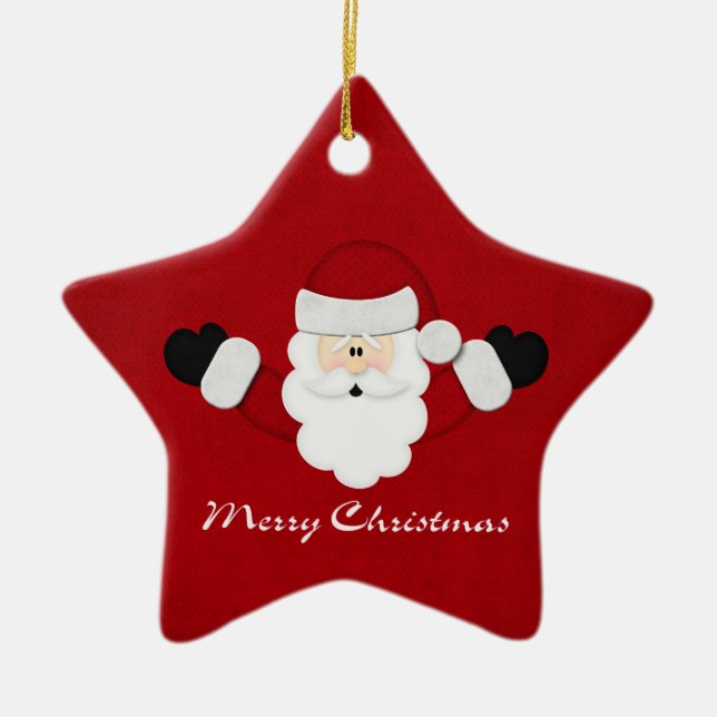 Merry Christmas Ceramic Tree Decoration (Front)