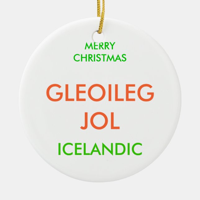 MERRY CHRISTMAS, CERAMIC TREE DECORATION (Front)