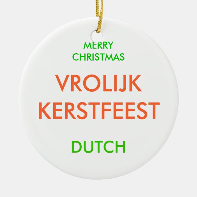 MERRY CHRISTMAS, CERAMIC TREE DECORATION (Front)