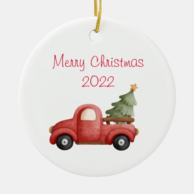 merry christmas   ceramic tree decoration (Front)