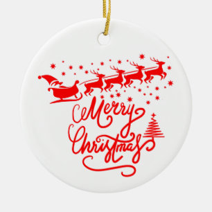 MERRY CHRISTMAS CERAMIC TREE DECORATION