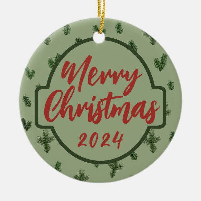 merry christmas  ceramic tree decoration (Front)