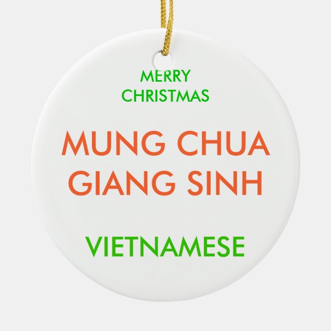 MERRY CHRISTMAS, CERAMIC TREE DECORATION (Front)
