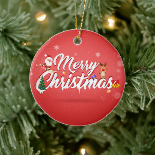 Merry christmas ceramic tree decoration