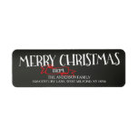 Merry Christmas Chalkboard Address Labels<br><div class="desc">Modern black chalkboard holiday Return Address Label featuring hand lettered Merry Christmas typography. Visit our shop to view matching Christmas Photo Card & postage stamp.</div>