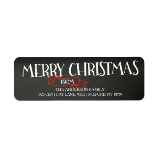 Merry Christmas Chalkboard Address Labels