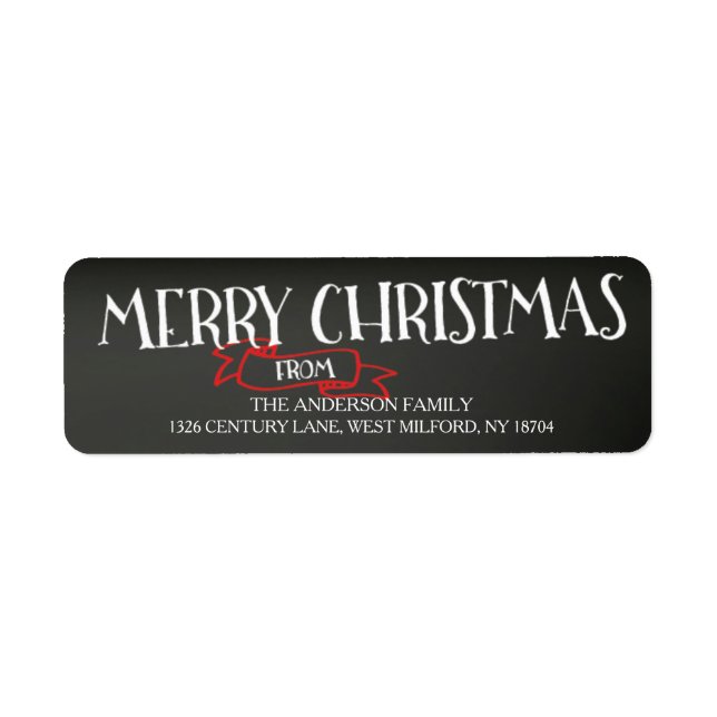 Merry Christmas Chalkboard Address Labels (Front)
