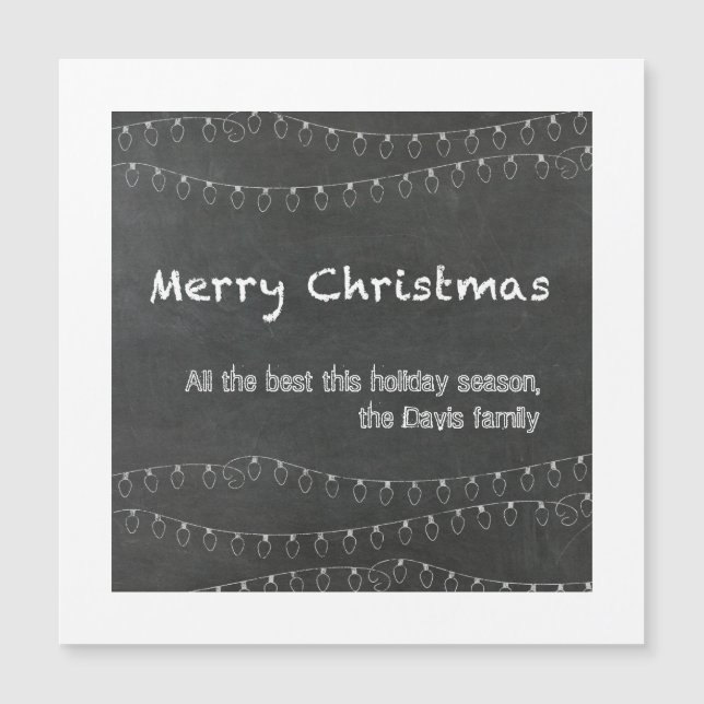 Merry Christmas Chalkboard Design Greeting Card (Front)