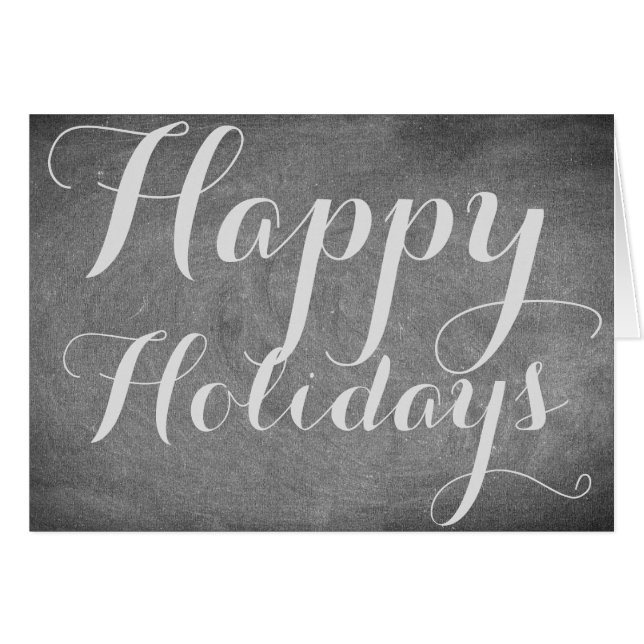 Merry Christmas Chalkboard Typography Black White (Front Horizontal)