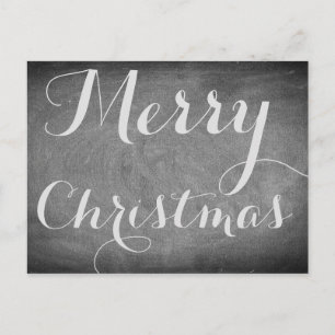 Merry Christmas Chalkboard Typography Custom Card