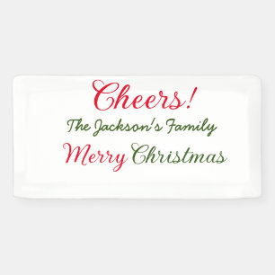 merry christmas cheers add family name text photo  banner